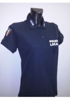Maglietta polo manica corta personalizzata Polizia Locale Regione Liguria velcro per grado