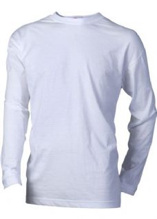 T-shirt Unisex Exact 190gr, manica lunga, bianca