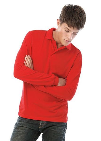 Polo Unisex B&C Safran, Manica Lunga Polo Unisex B&C Safran, Manica Lunga