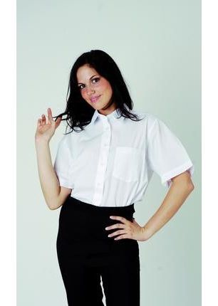 Camicia donna R. di Cuori, manica corta, bianca, 65% pol. 35% cot.