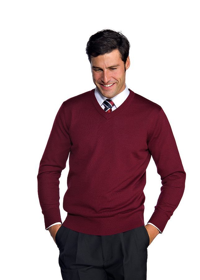 Maglione scollo a V, unisex, Bordeaux Maglione scollo a V, unisex, Bordeaux