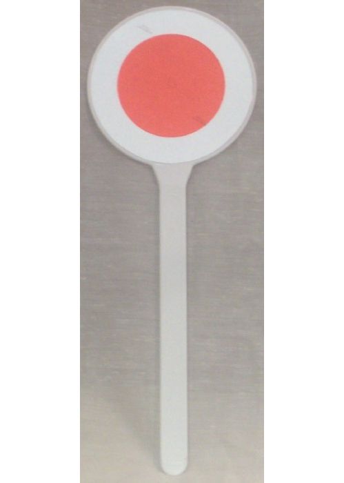 Paletta in NYLON di colore bianco / pell. rifr. EG h. 44 cm Diam. x 15 cm rosso-verde Paletta in NYLON di colore bianco / pell. rifr. EG h. 44 cm Diam. x 15 cm rosso-verde