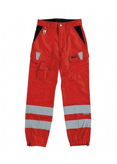 PANTALONE Redcode Rosso fluo cotone banda retroriflettente 3M 8910 PANTALONE Redcode Rosso fluo cotone banda retroriflettente 3M 8910