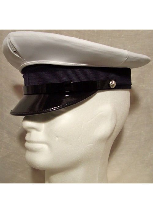 Berretto rigido mod. 85 con calotta bianca e fascia blu per agenti e sotto ufficiali di Polizia