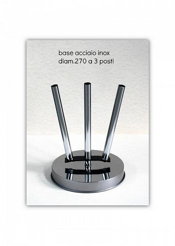 BASE IN ACCIAIO CROMATO AD TRE POSTI